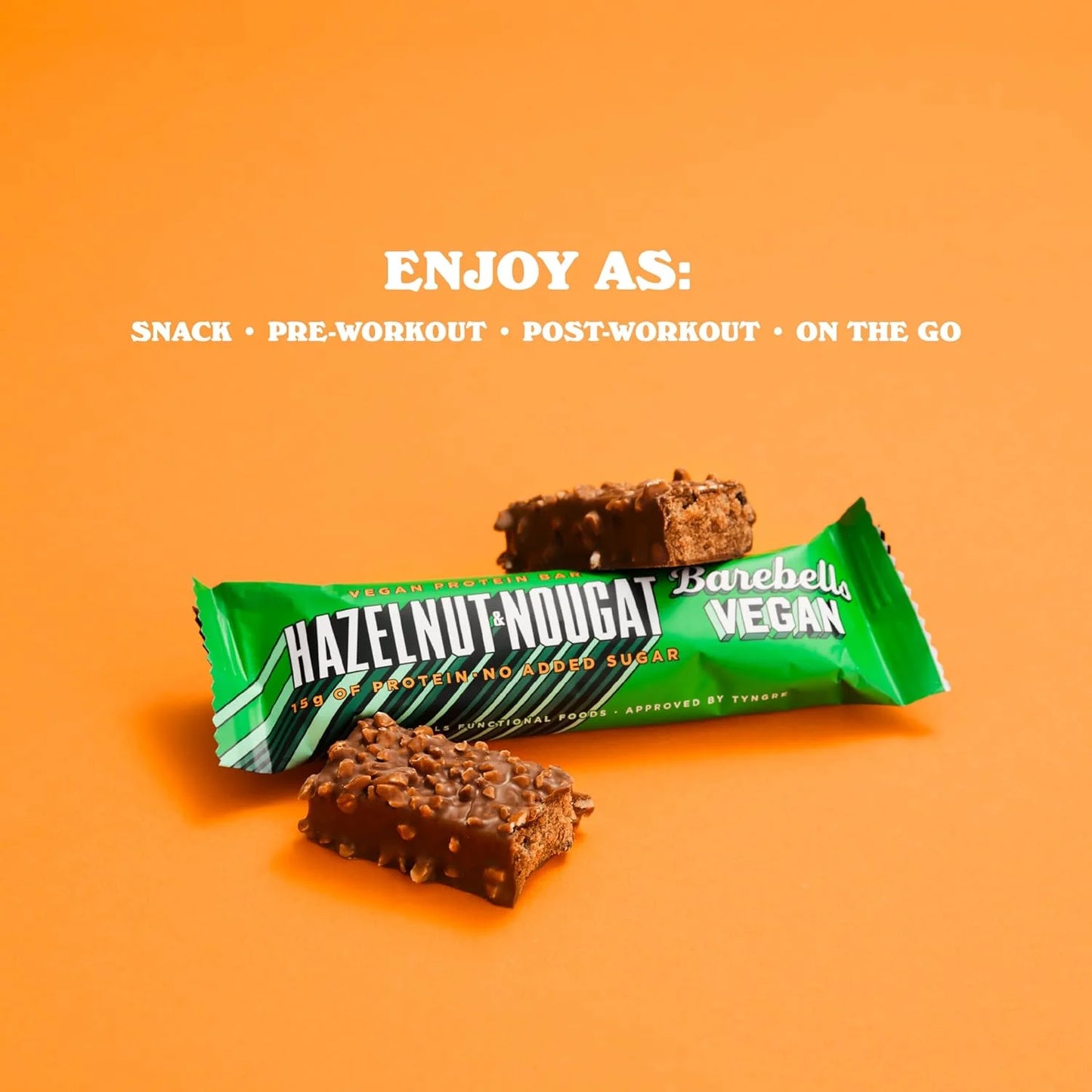 Barebells - Vegan Protein Bars - Hazelnut & Nougat - Plant Based - 15G Protein - 12CT