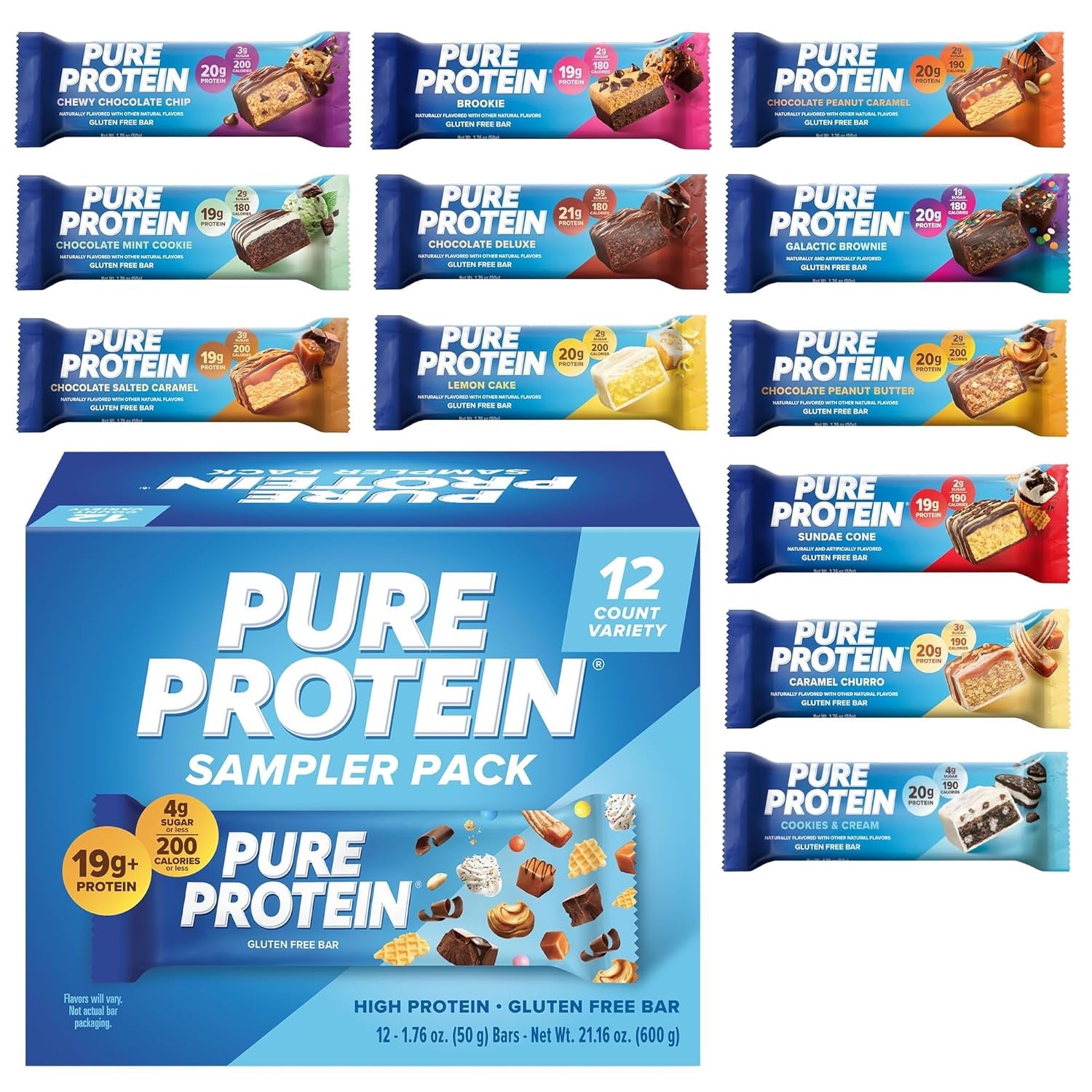 Pure Protein - Variety Pack - 20G Protein  - 12 CT
