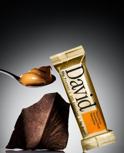 David High Protein Bars, Peanut Butter Chocolate Chunk - 28G Protein - 1 Carton, 12CT