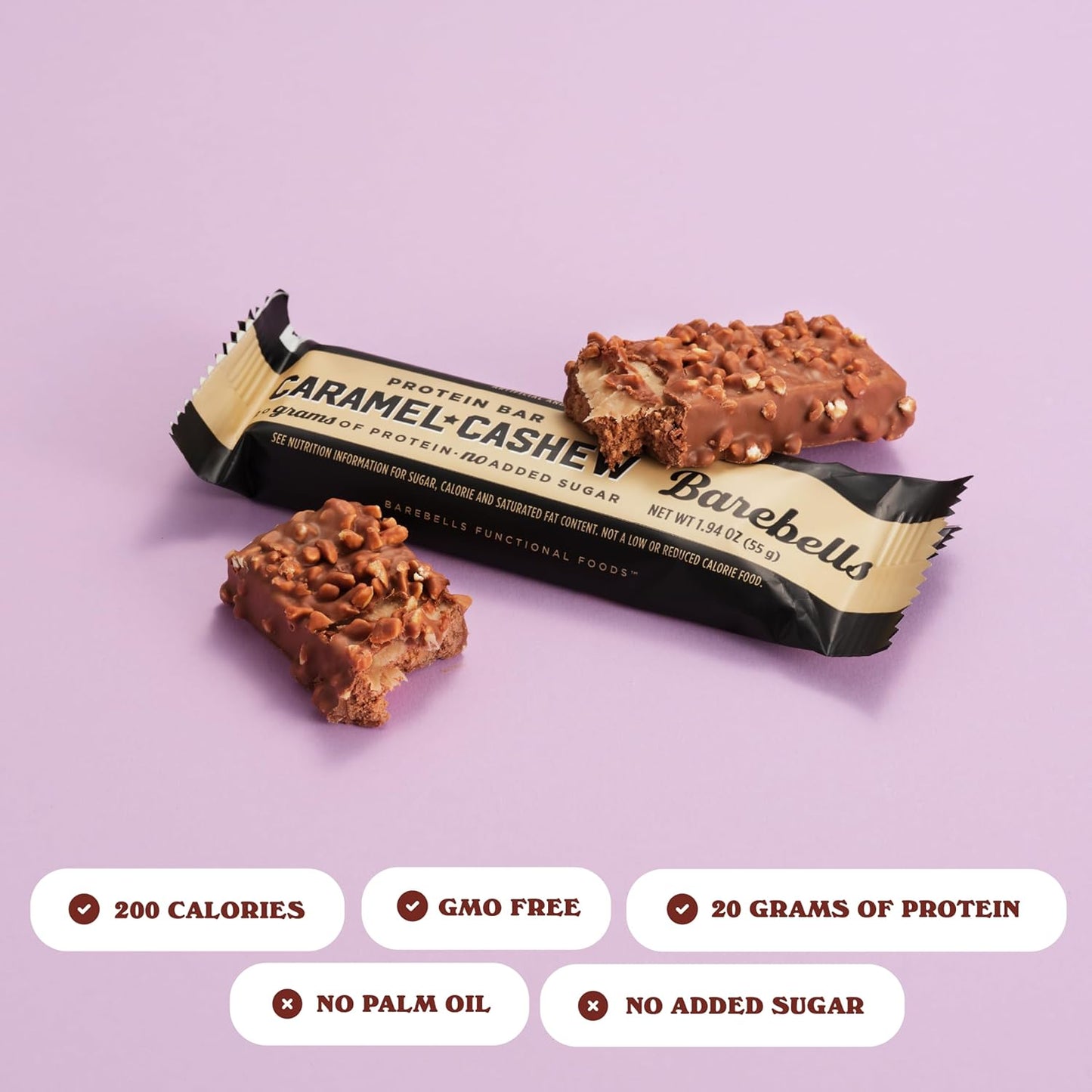 Barebells - Protein Bars - Caramel Cashew - 20G Protein - 12CT