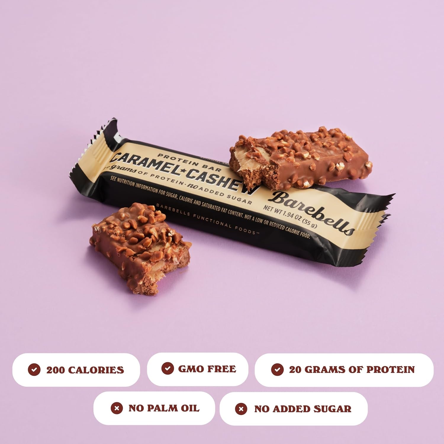 Barebells - Protein Bars - Caramel Cashew - 20G Protein - 12CT
