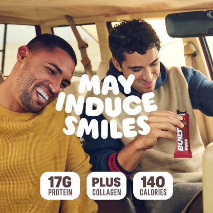 BUILT Puff Protein Bars - Candy Cane Brownie - 17G Protein - Collagen - 12CT