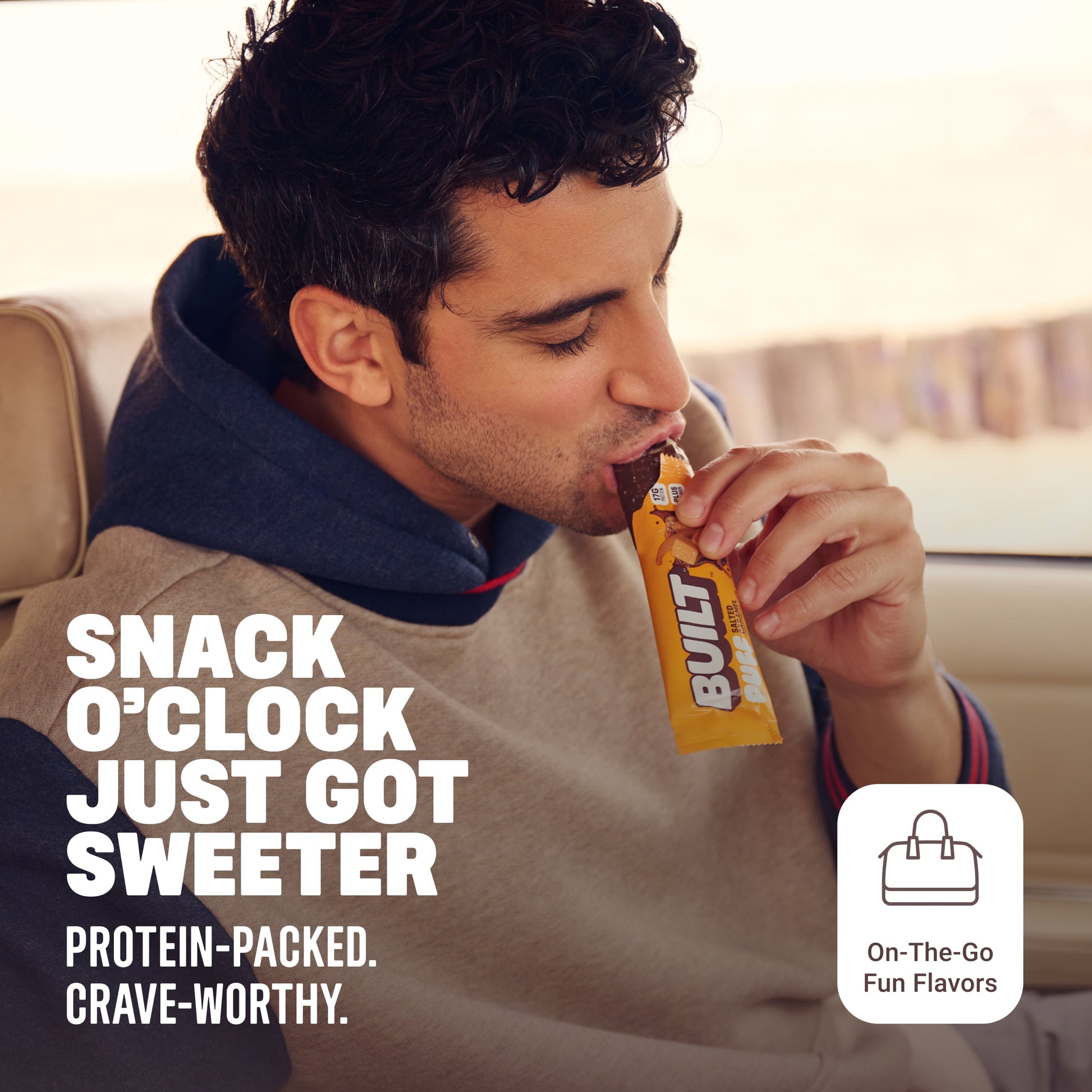 BUILT Puff Protein Bars - Salted Caramel - 17G Protein - Collagen - 12CT