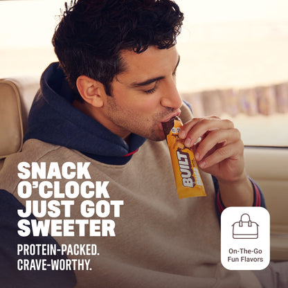 BUILT Puff Protein Bars - Salted Caramel - 17G Protein - Collagen - 12CT