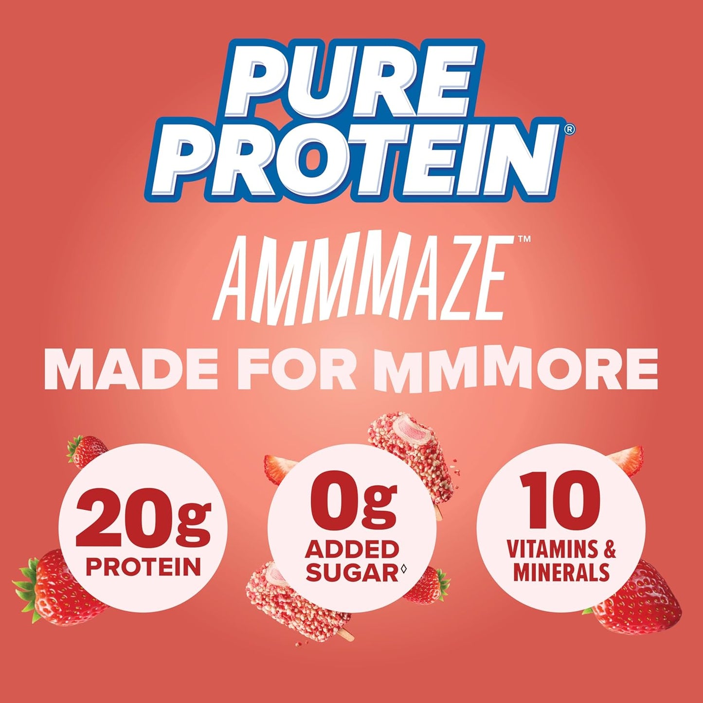 Pure Protein - AMMMAZE Strawberry Shortcake - 20G High Protein - 12CT