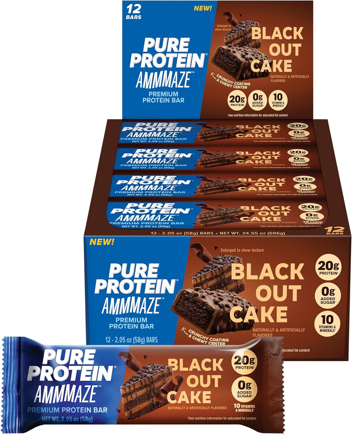Pure Protein - AMMMAZE - Blackout Cake  – 20G Protein - 12CT