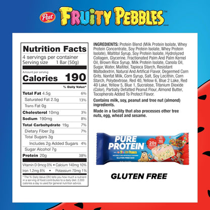 Pure Protein - Fruity PEBBLES™ Protein Bars – 20G Protein - 4CT