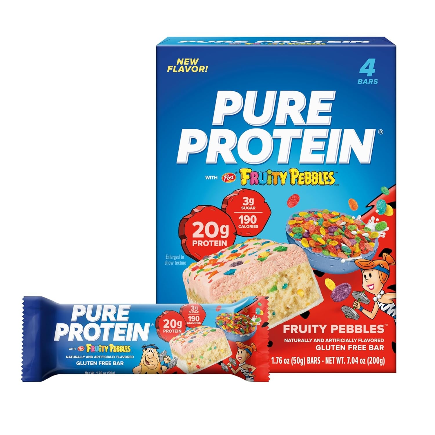 Pure Protein - Fruity PEBBLES™ Protein Bars – 20G Protein - 4CT