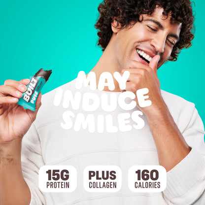 BUILT Puff Protein Bars - Cookie Dough Chunk - 17G Protein - Collagen - 12CT