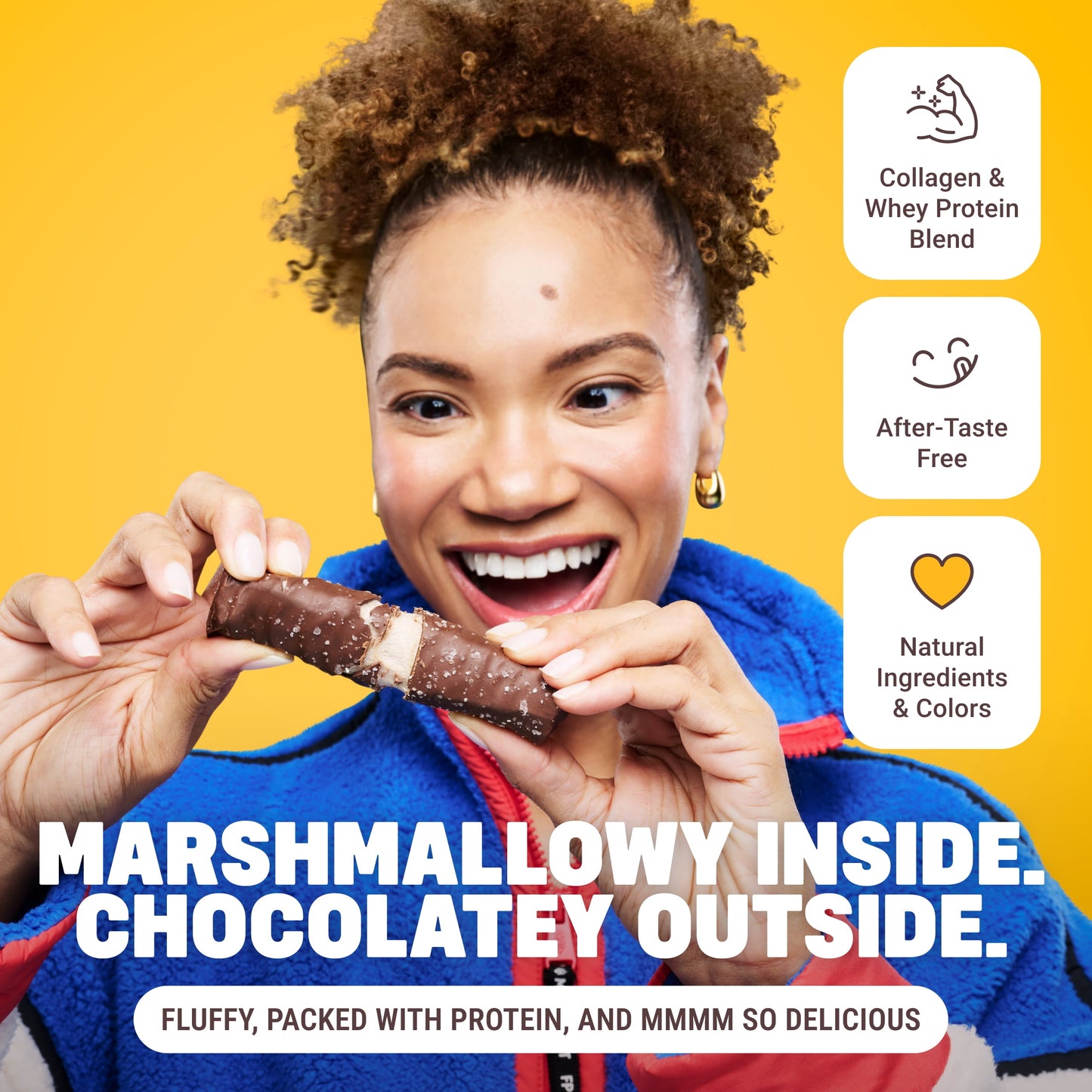 BUILT Puff Protein Bars - Salted Caramel - 17G Protein - Collagen - 12CT