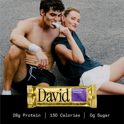 David High Protein Bars, Blueberry Pie - 28G Protein - 1 Carton, 12CT
