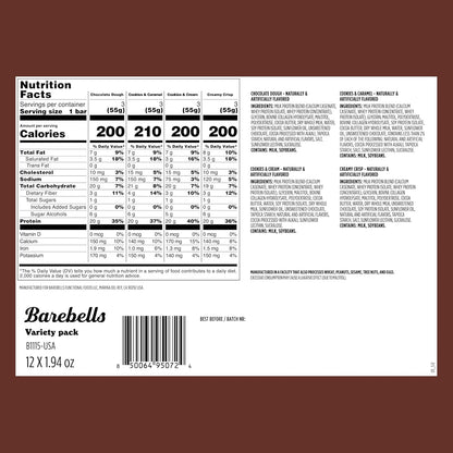 Barebells - Protein Bars - People's Choice Variety Pack – 20G Protein - 12CT