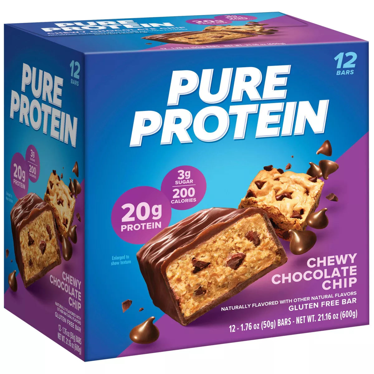 Pure Protein - Chewy Chocolate Chip - 20G Protein - 12CT