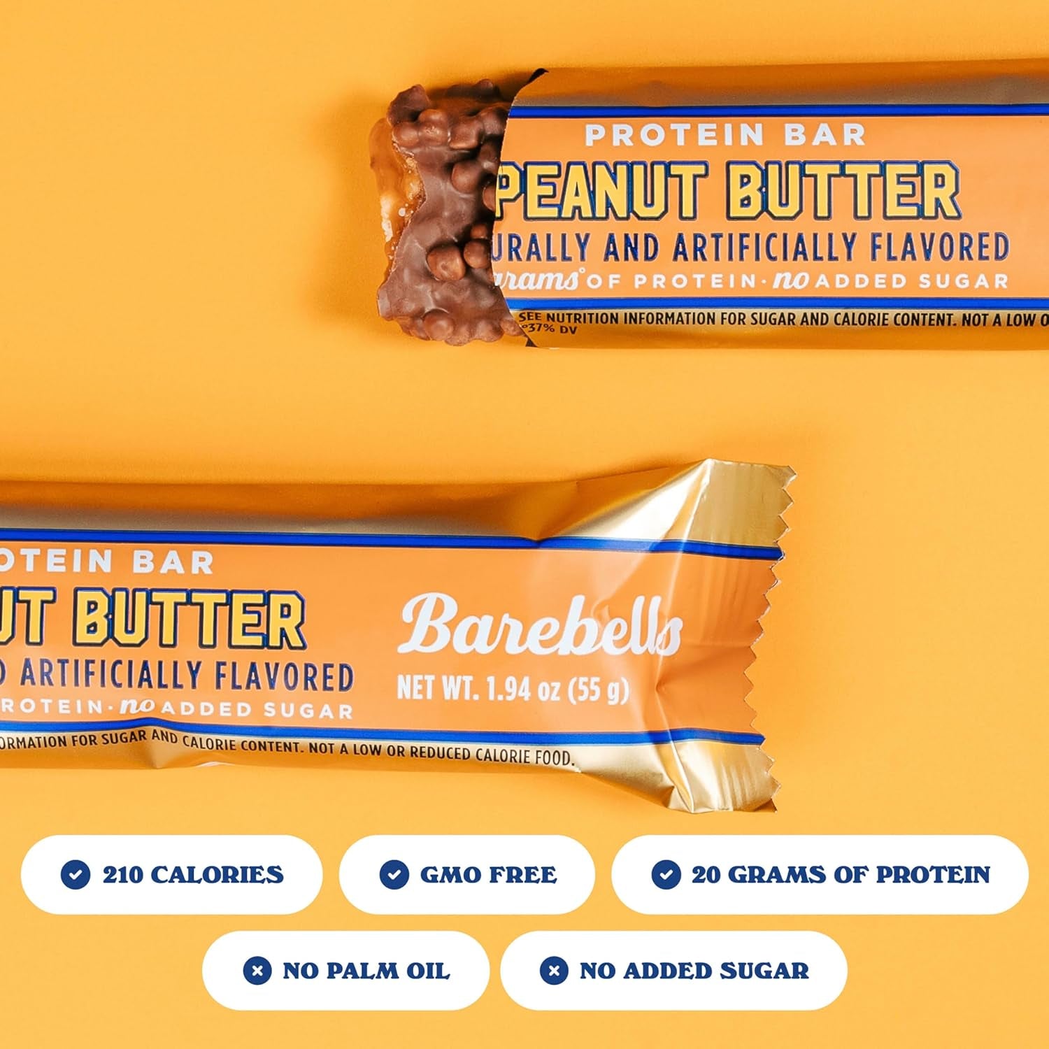 Barebells - Protein Bars - Peanut Butter - 20G Protein - 12CT