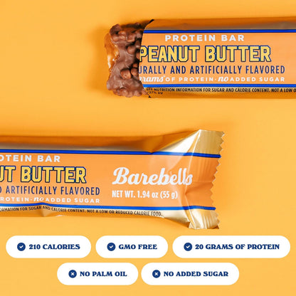 Barebells - Protein Bars - Peanut Butter - 20G Protein - 12CT