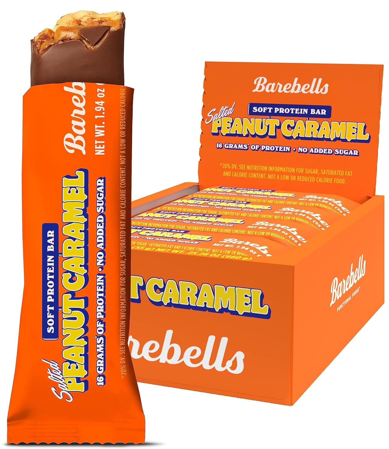 Barebells - Protein Bars - Salted Peanut Caramel - 16G Protein Treats - 12CT