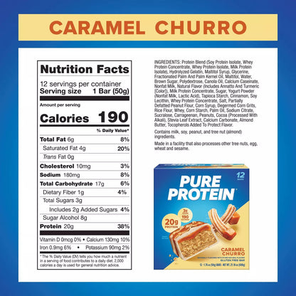 Pure Protein - Caramel Churro - 20G Protein - 12CT