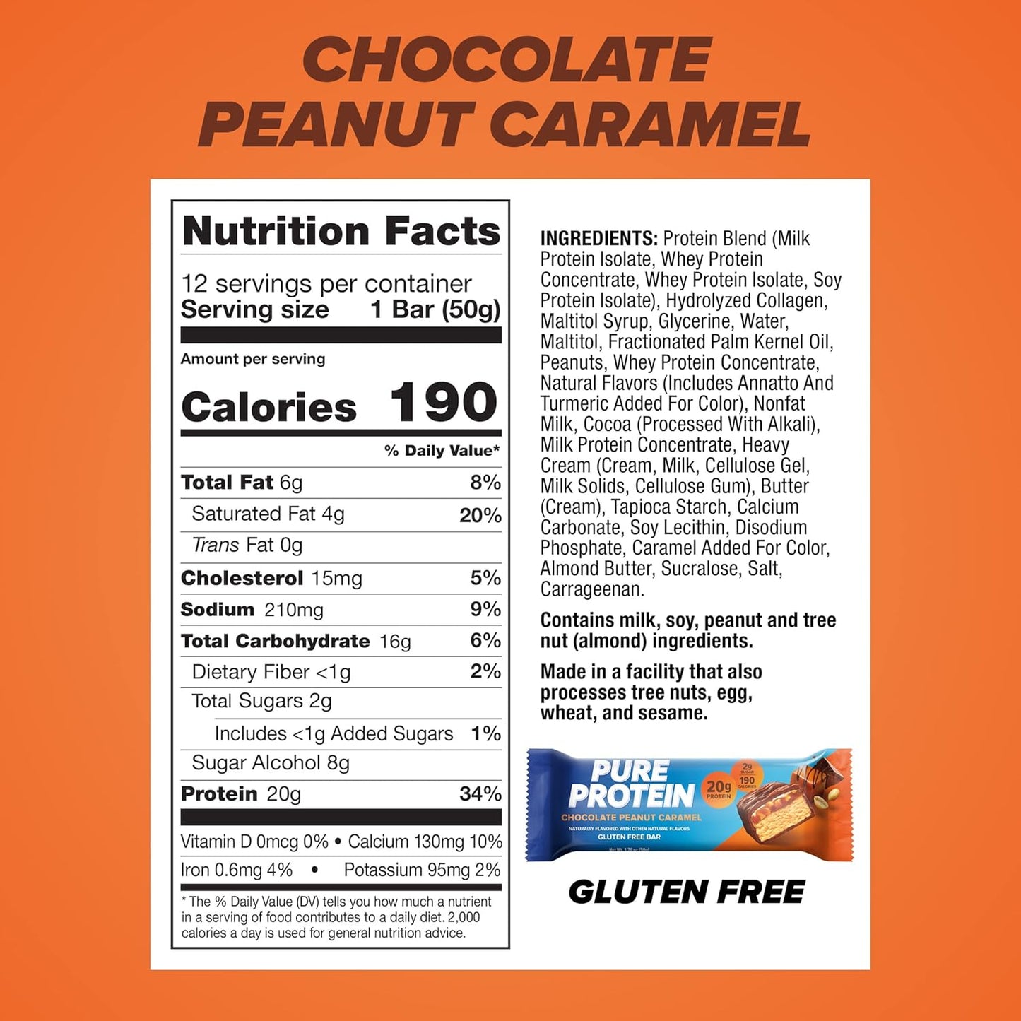 Pure Protein - Chocolate Peanut Caramel - 20G Protein - 12CT