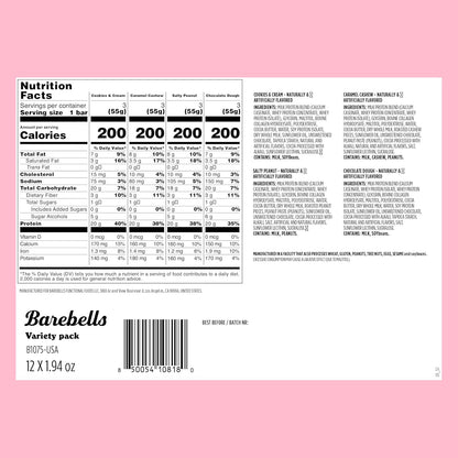 Barebells - Protein Bars - Variety Pack - 20G  Protein - 12CT