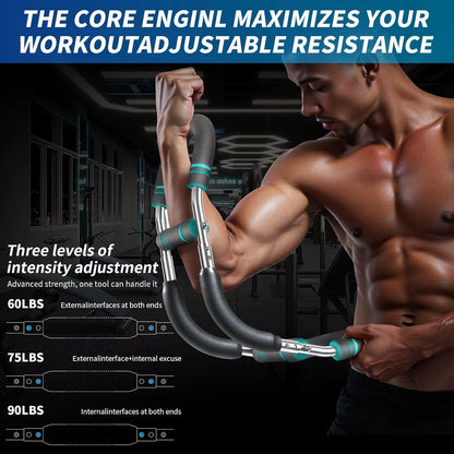 Twister Arm Trainer, Adjustable Resistance (60-140 Lbs) Chest Workout Equipment,Forearm Power Exercise Bar , Pectoralis Spinalis