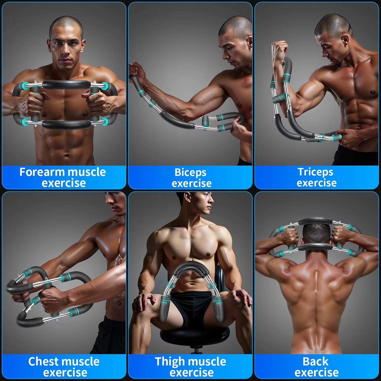 Twister Arm Trainer, Adjustable Resistance (60-140 Lbs) Chest Workout Equipment,Forearm Power Exercise Bar , Pectoralis Spinalis