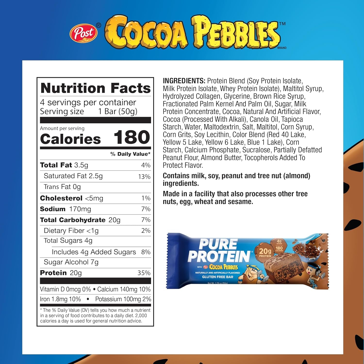 Pure Protein - Cocoa PEBBLES™ Protein Bars – 20G Protein - 4CT