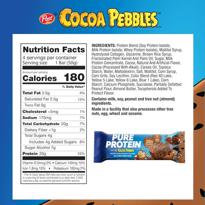 Pure Protein - Cocoa PEBBLES™ Protein Bars – 20G Protein - 4CT