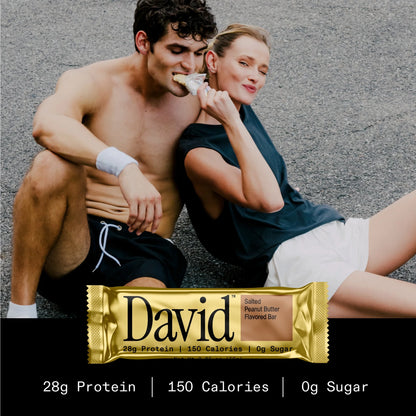 David High Protein Bars, Salted Peanut Butter - 28G Protein - 1 Carton, 12CT