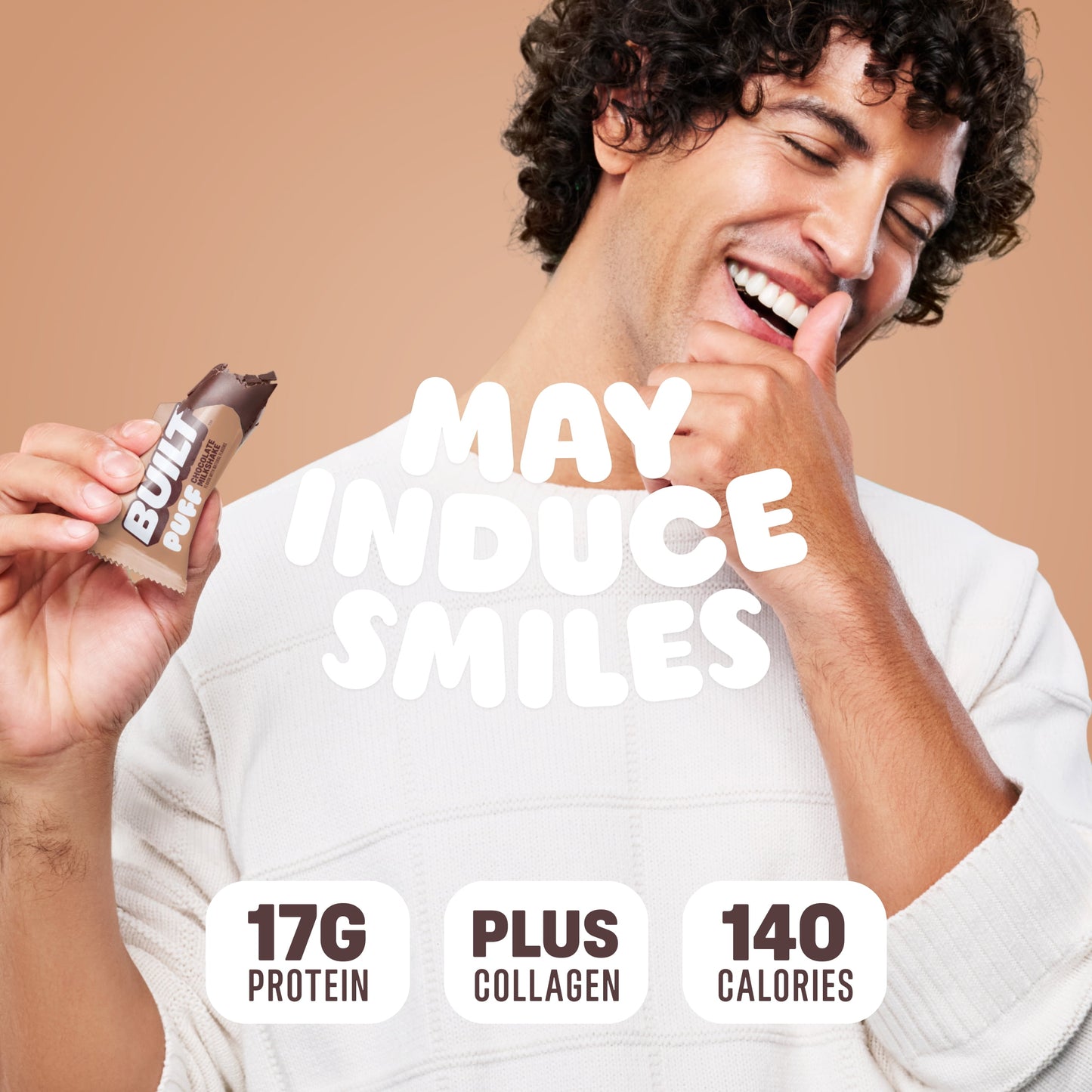 BUILT Puff Protein Bars - Chocolate Milkshake - 17G Protein - Collagen - 12CT