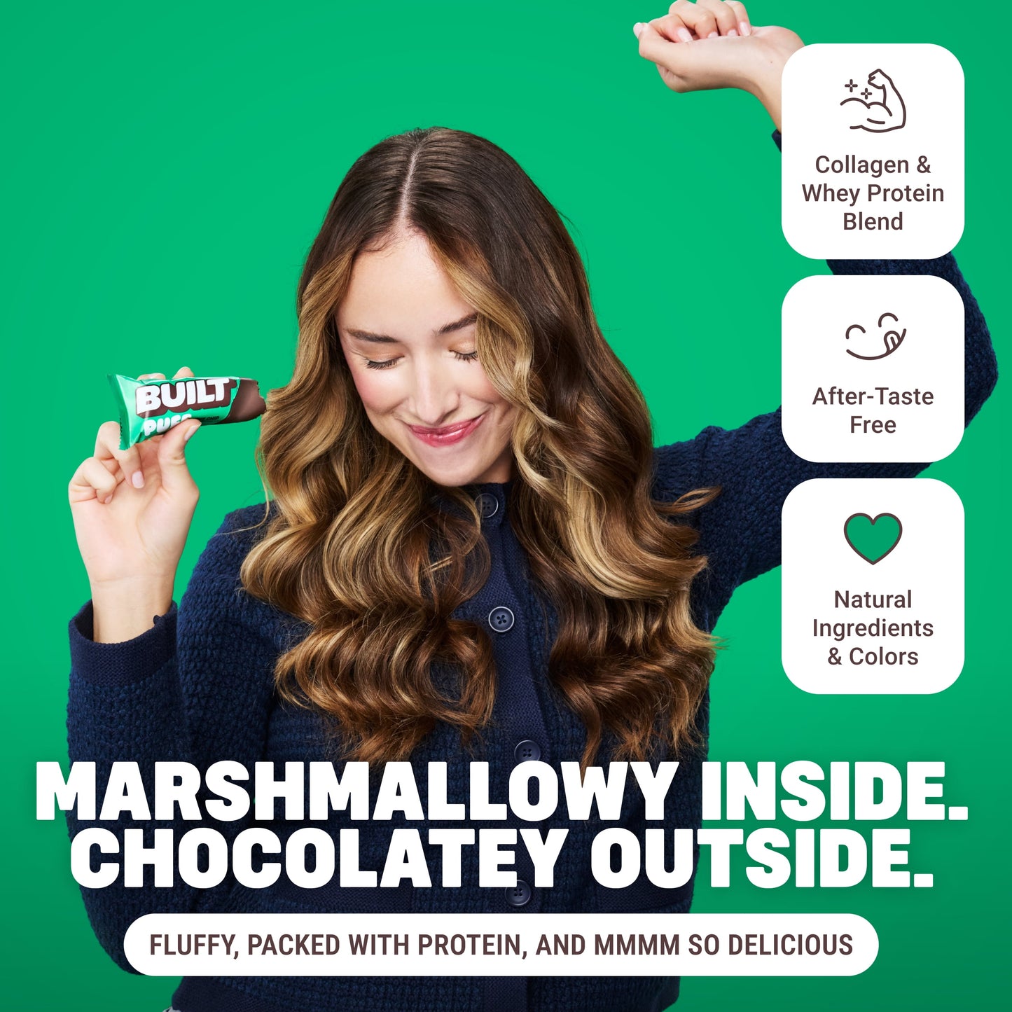 , Puff Protein Snack Bars, Mint Chip, 17G Protein, Collagen, Gluten Free, 12Ct Box