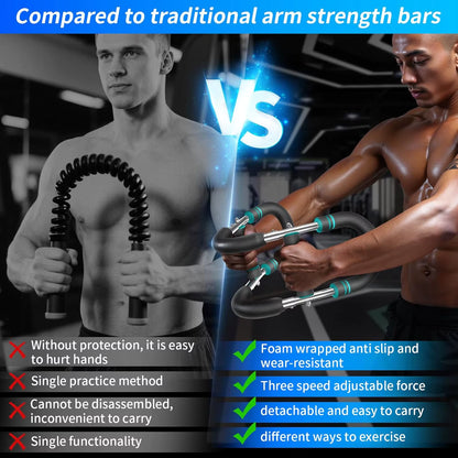 Twister Arm Trainer, Adjustable Resistance (60-140 Lbs) Chest Workout Equipment,Forearm Power Exercise Bar , Pectoralis Spinalis