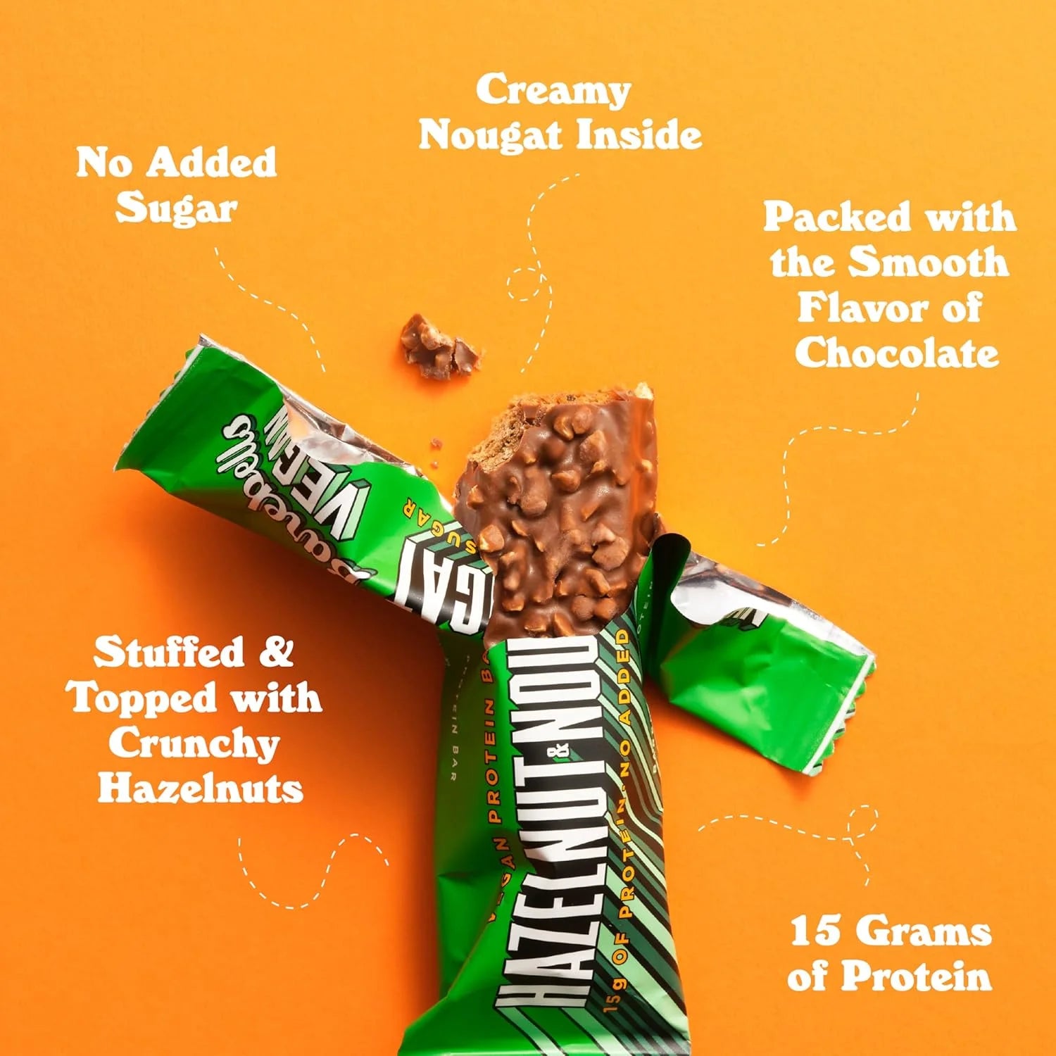 Barebells - Vegan Protein Bars - Hazelnut & Nougat - Plant Based - 15G Protein - 12CT