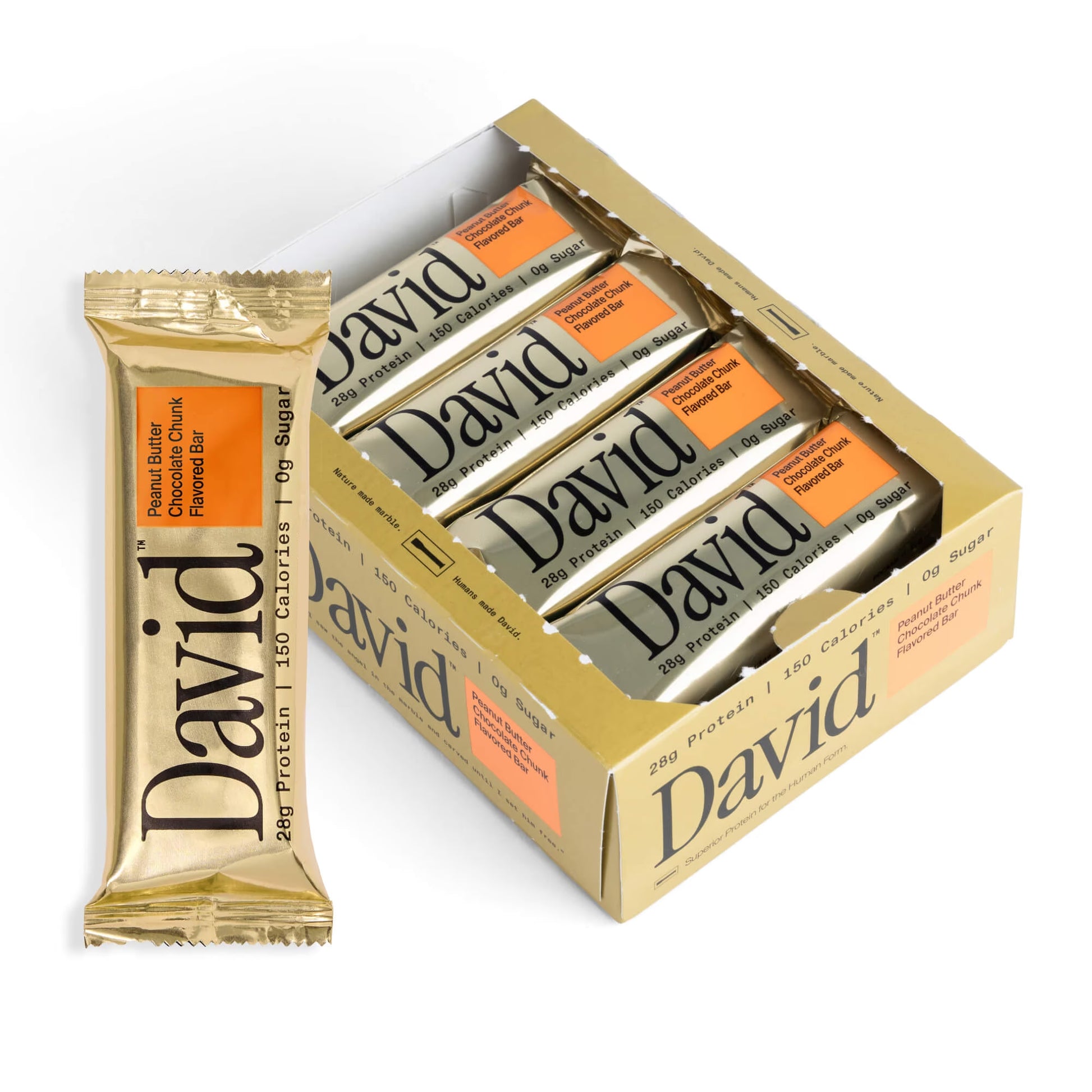 David High Protein Bars, Peanut Butter Chocolate Chunk - 28G Protein - 1 Carton, 12CT